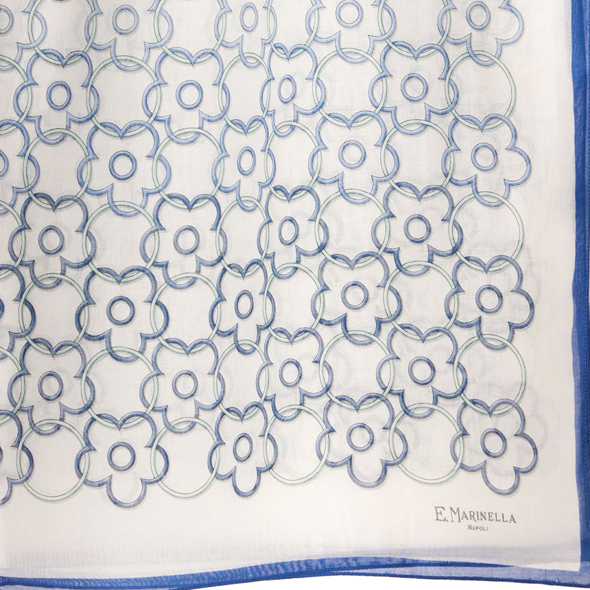 SCIARPA TUBOLARE IN VOILE DI COTONE E SETA BLU