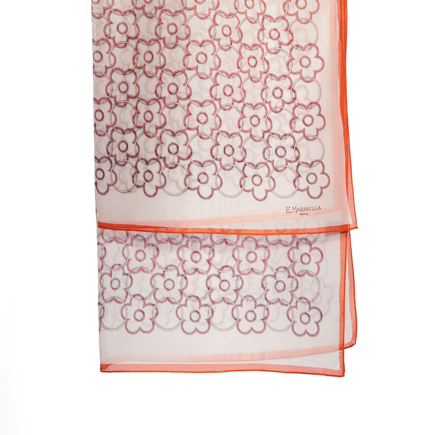 SCIARPA TUBOLARE IN VOILE DI COTONE E SETA ARANCIONE