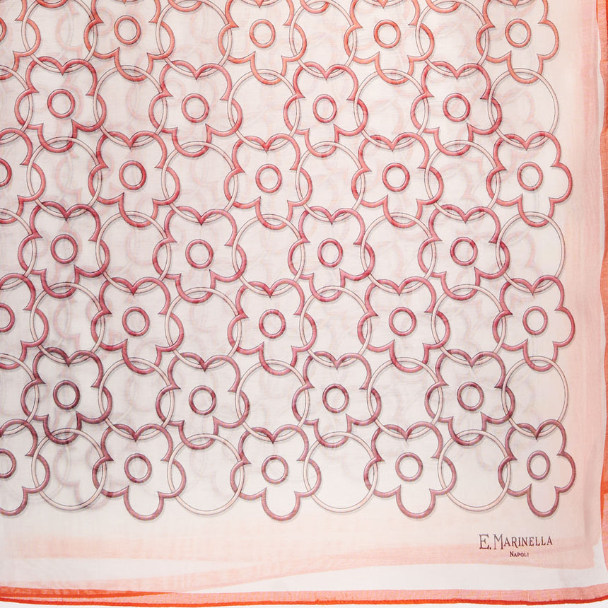 SCIARPA TUBOLARE IN VOILE DI COTONE E SETA ARANCIONE