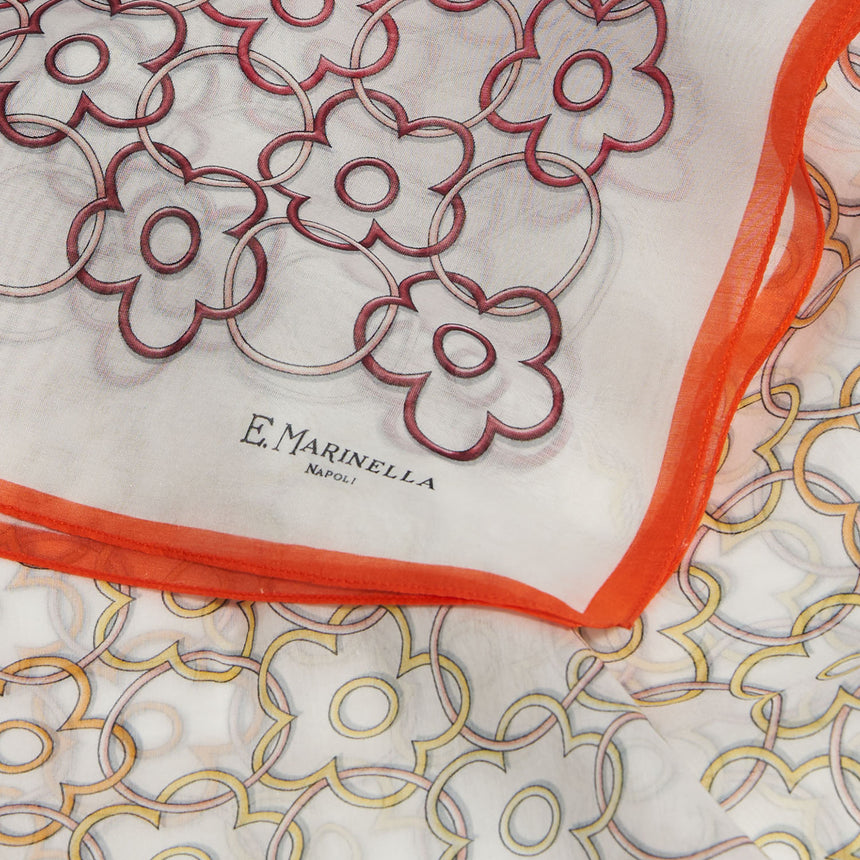 SCIARPA TUBOLARE IN VOILE DI COTONE E SETA ARANCIONE