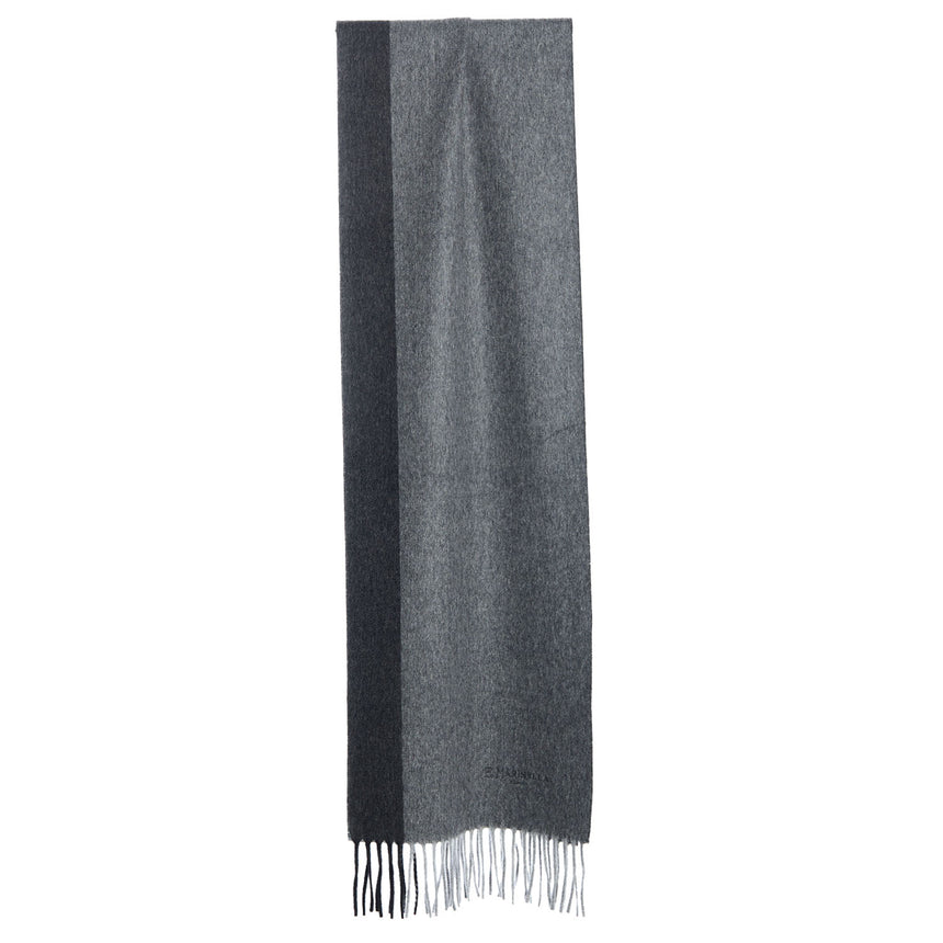 BICOLOR DARK GREY WOOL AND CASHMERE SCARF