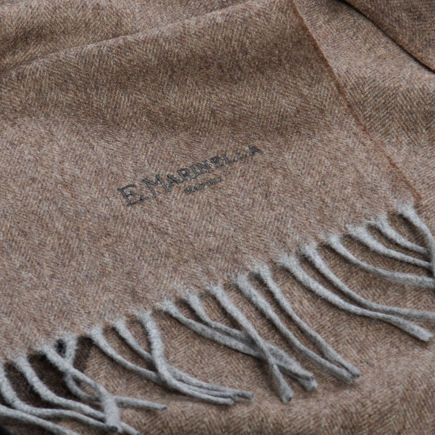 BICOLOR BROWN WOOL AND CASHMERE SCARF