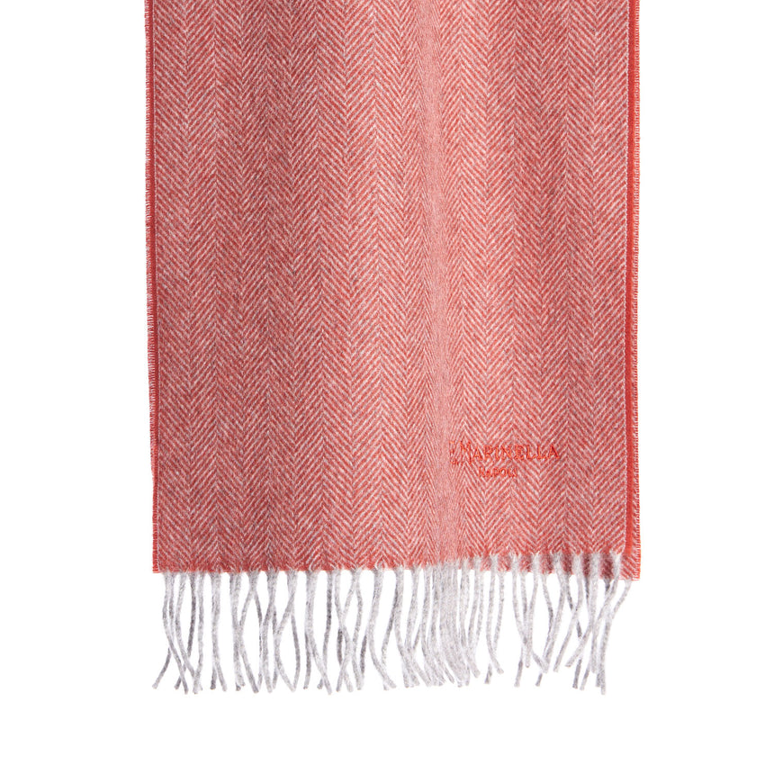 RED FRINGED SCARF