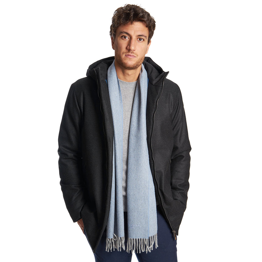 SCIARPA POLVERE AZZURRO IN CASHMERE