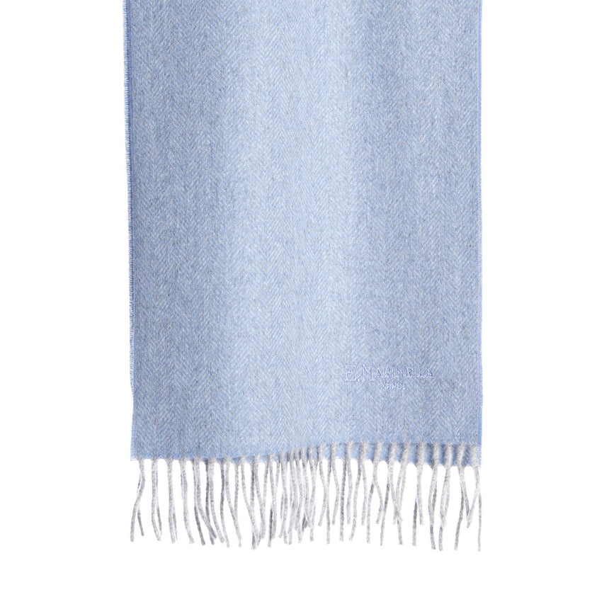 SCIARPA POLVERE AZZURRO IN CASHMERE