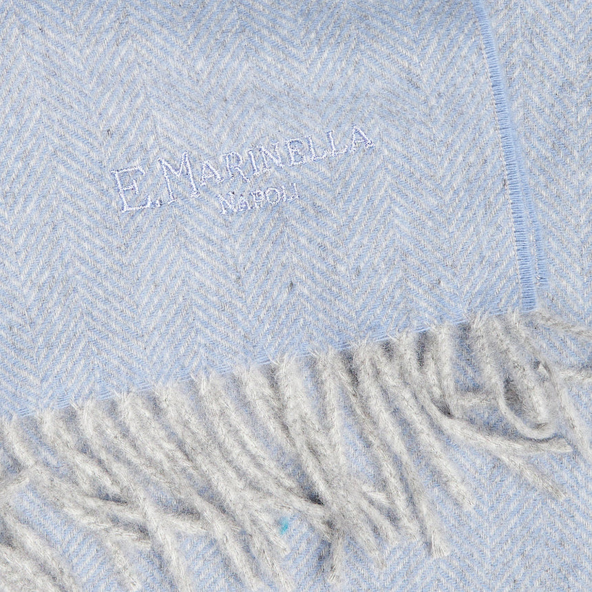 SCIARPA POLVERE AZZURRO IN CASHMERE