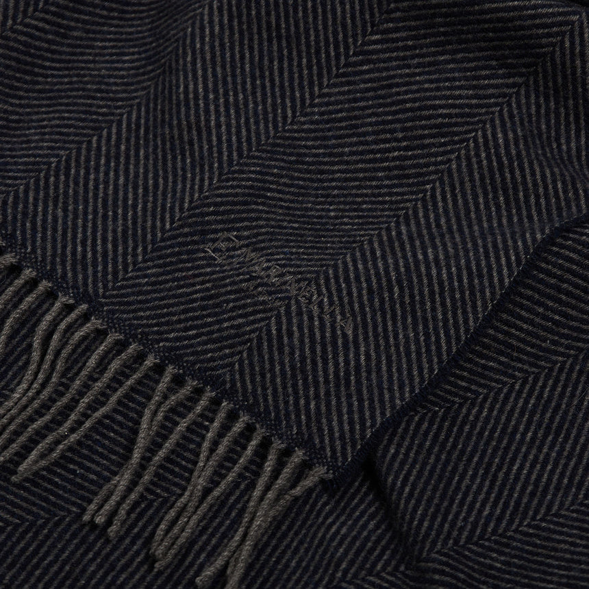 SCIARPA BLU SCURO IN CASHMERE