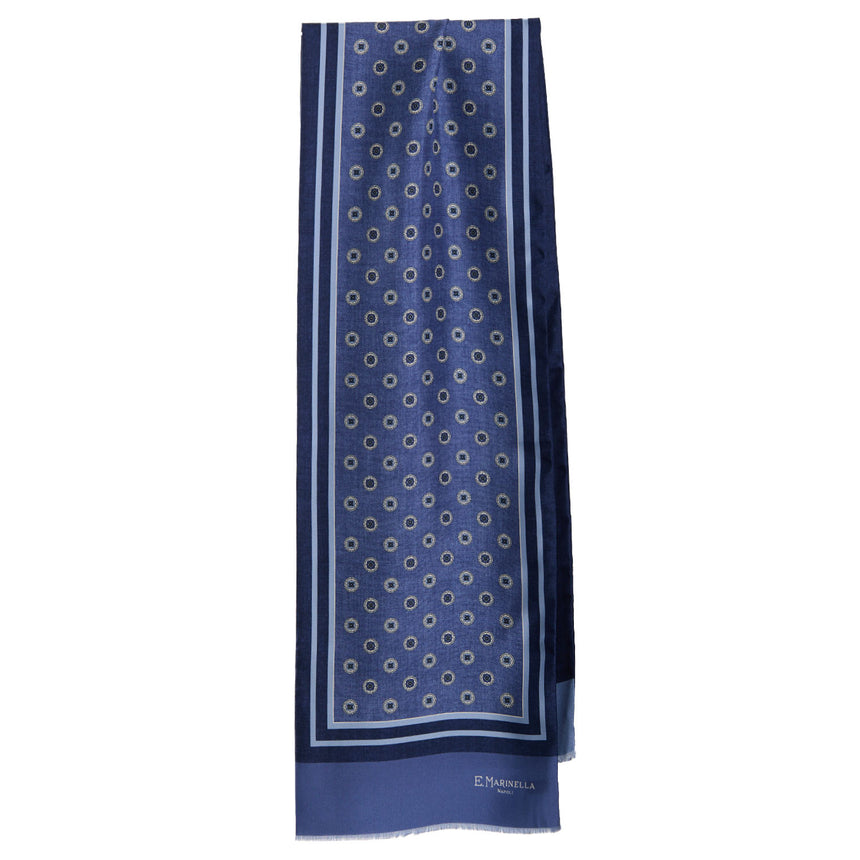 SCIARPA TUBOLARE BLU IN SETA TWILL