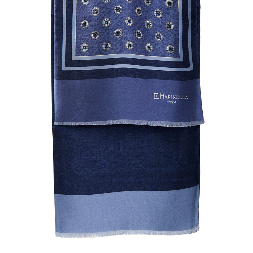 SCIARPA TUBOLARE BLU IN SETA TWILL