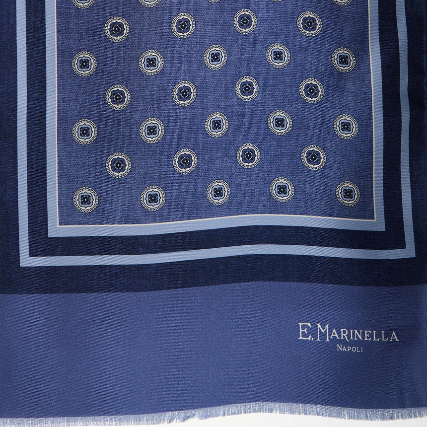 SCIARPA TUBOLARE BLU IN SETA TWILL