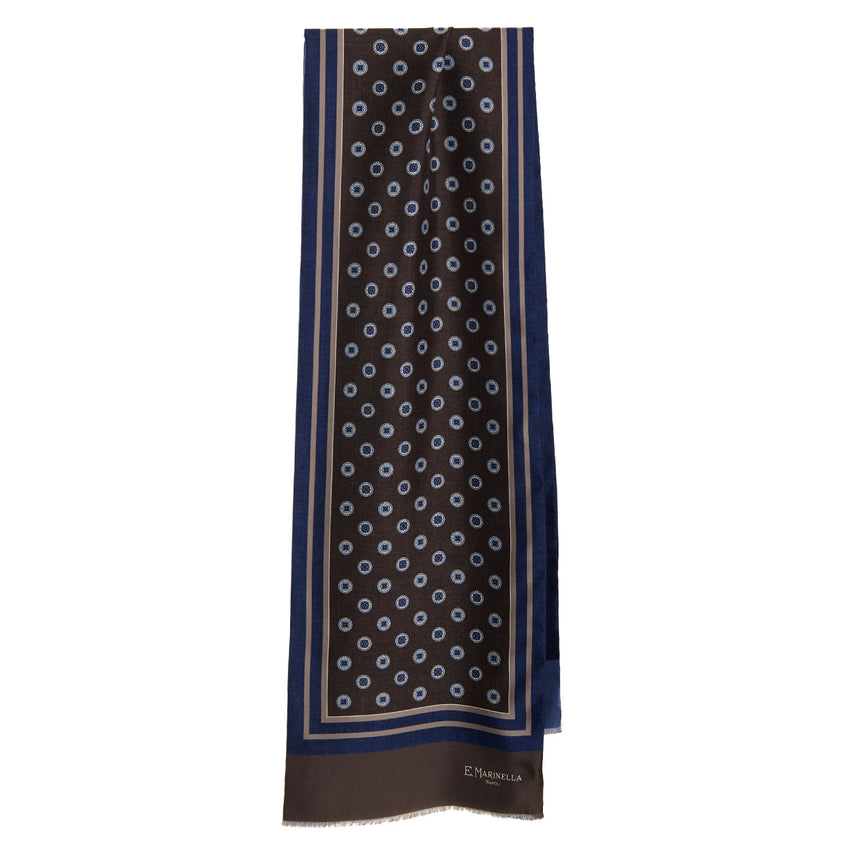 SCIARPA TUBOLARE MARRONE SCURO IN SETA TWILL