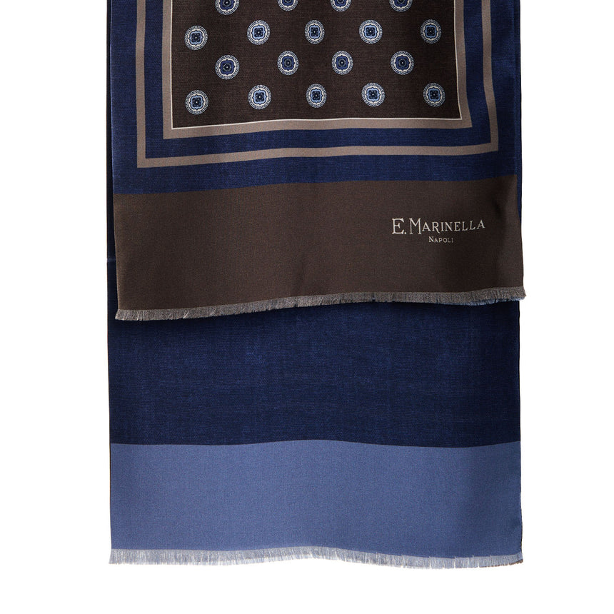 SCIARPA TUBOLARE MARRONE SCURO IN SETA TWILL