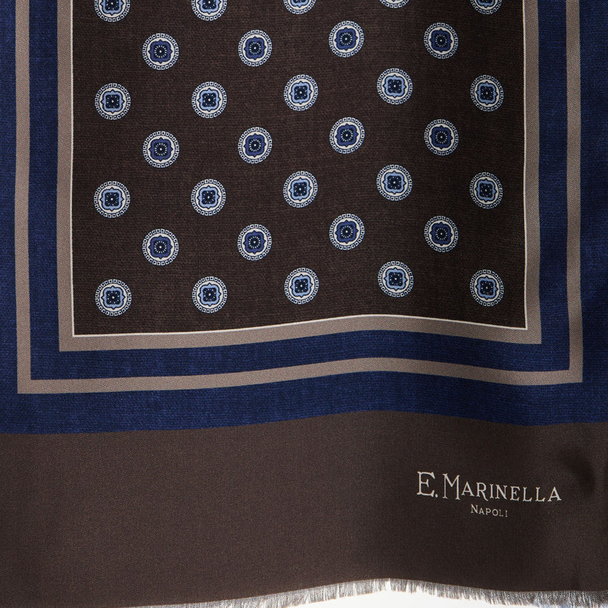 SCIARPA TUBOLARE MARRONE SCURO IN SETA TWILL