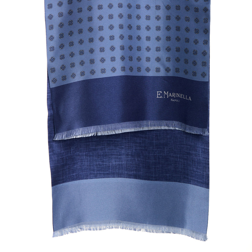 SCIARPA TUBOLARE BLU SCURO IN SETA TWILL