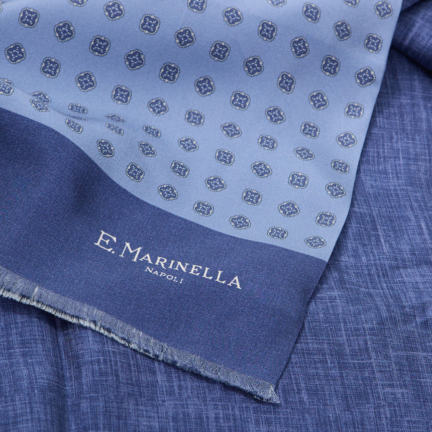 SCIARPA TUBOLARE BLU SCURO IN SETA TWILL