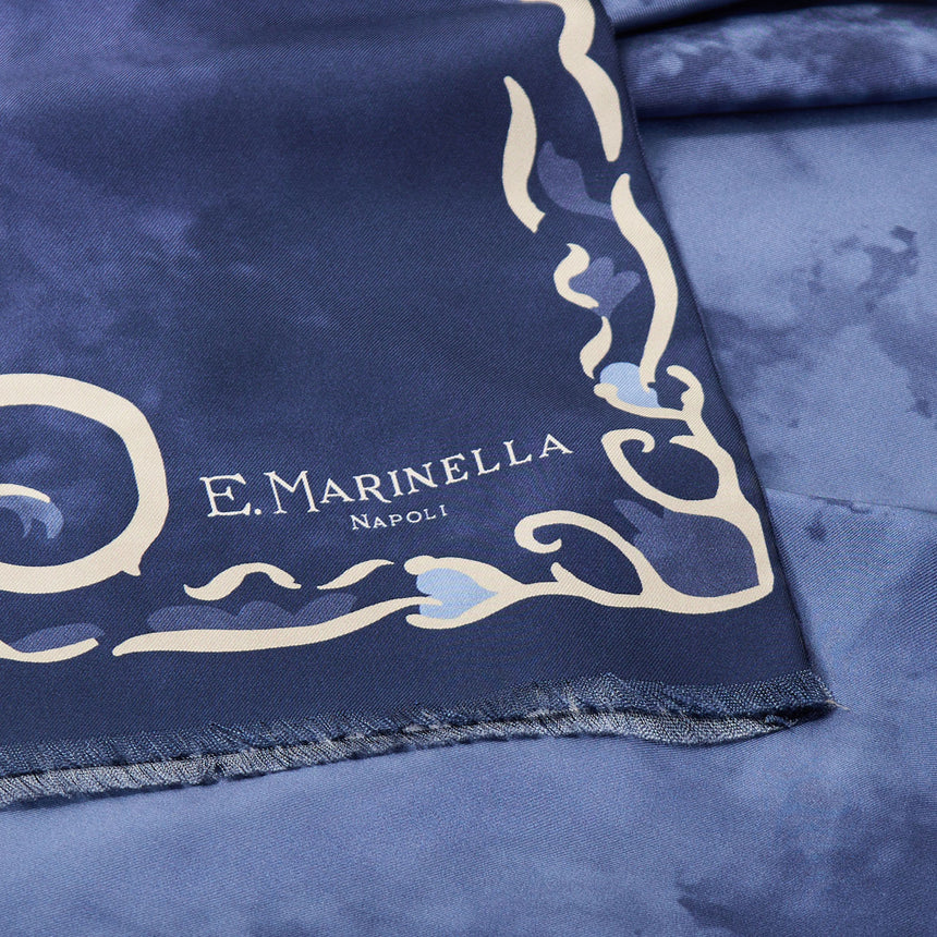 SCIARPA TUBOLARE BLU SCURO IN SETA TWILL