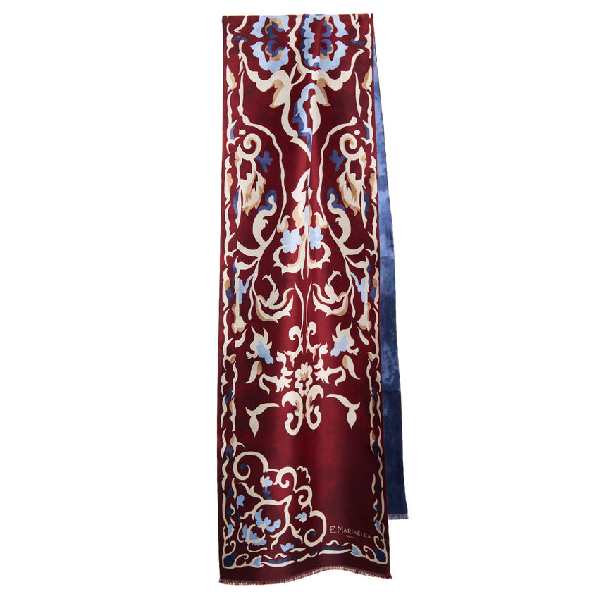 BURGUNDY DOUBLE SILK SCARF