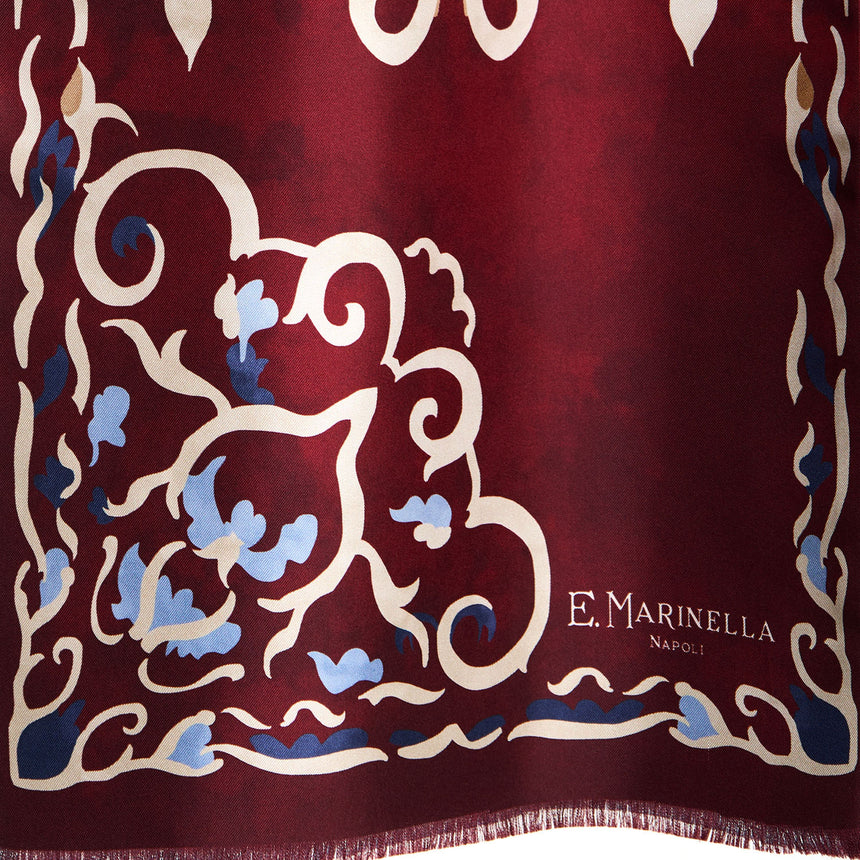 BURGUNDY DOUBLE SILK SCARF
