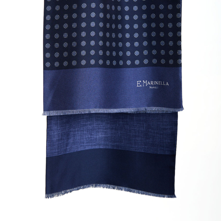 SCIARPA TUBOLARE BLU SCURO IN SETA TWILL