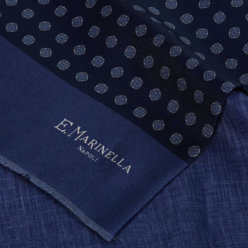 SCIARPA TUBOLARE BLU SCURO IN SETA TWILL