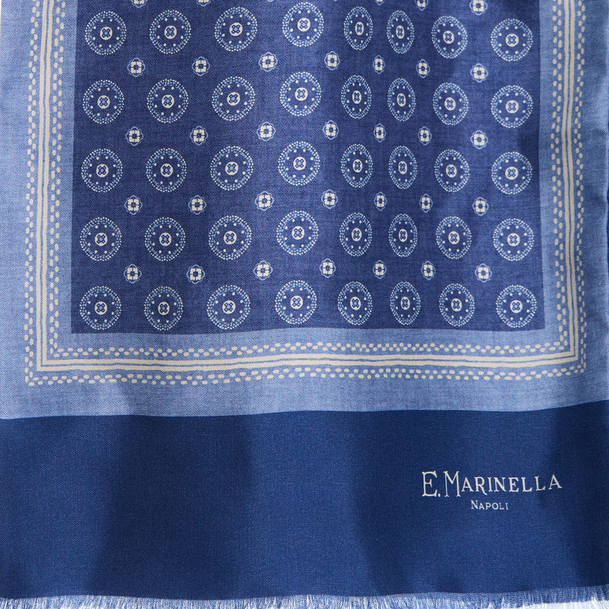 SCIARPA TUBOLARE BLU IN SETA TWILL
