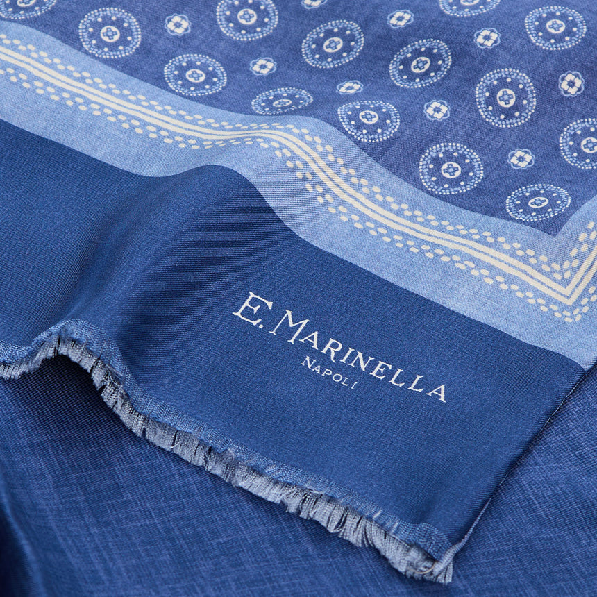 SCIARPA TUBOLARE BLU IN SETA TWILL