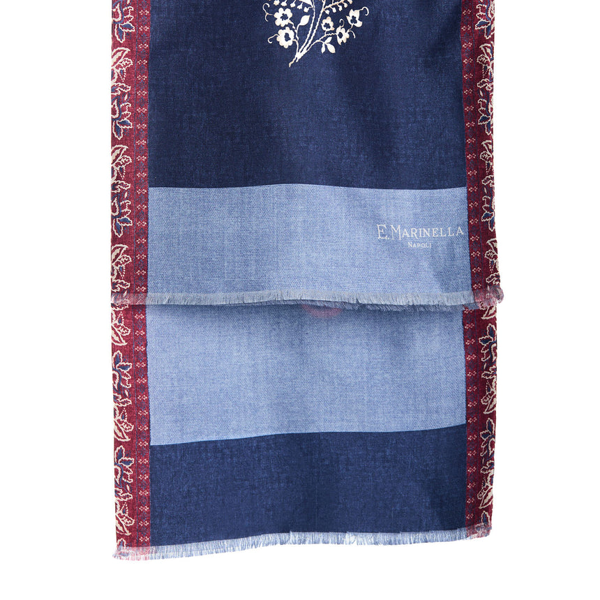 SCIARPA TUBOLARE BLU SCURO IN SETA TWILL