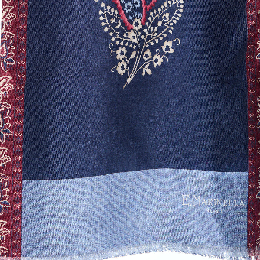 SCIARPA TUBOLARE BLU SCURO IN SETA TWILL