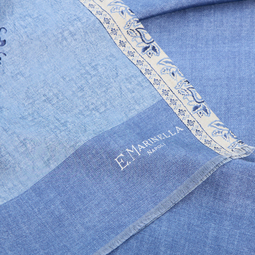 SCIARPA TUBOLARE AZZURRA IN SETA TWILL