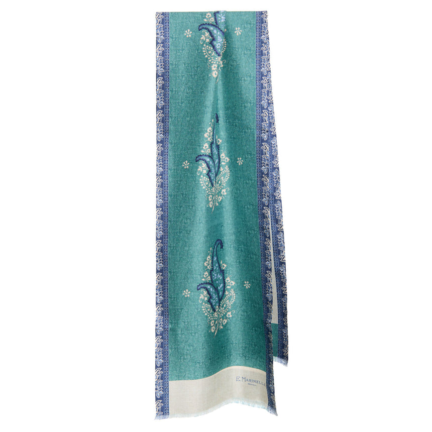 SCIARPA TUBOLARE VERDE IN SETA TWILL