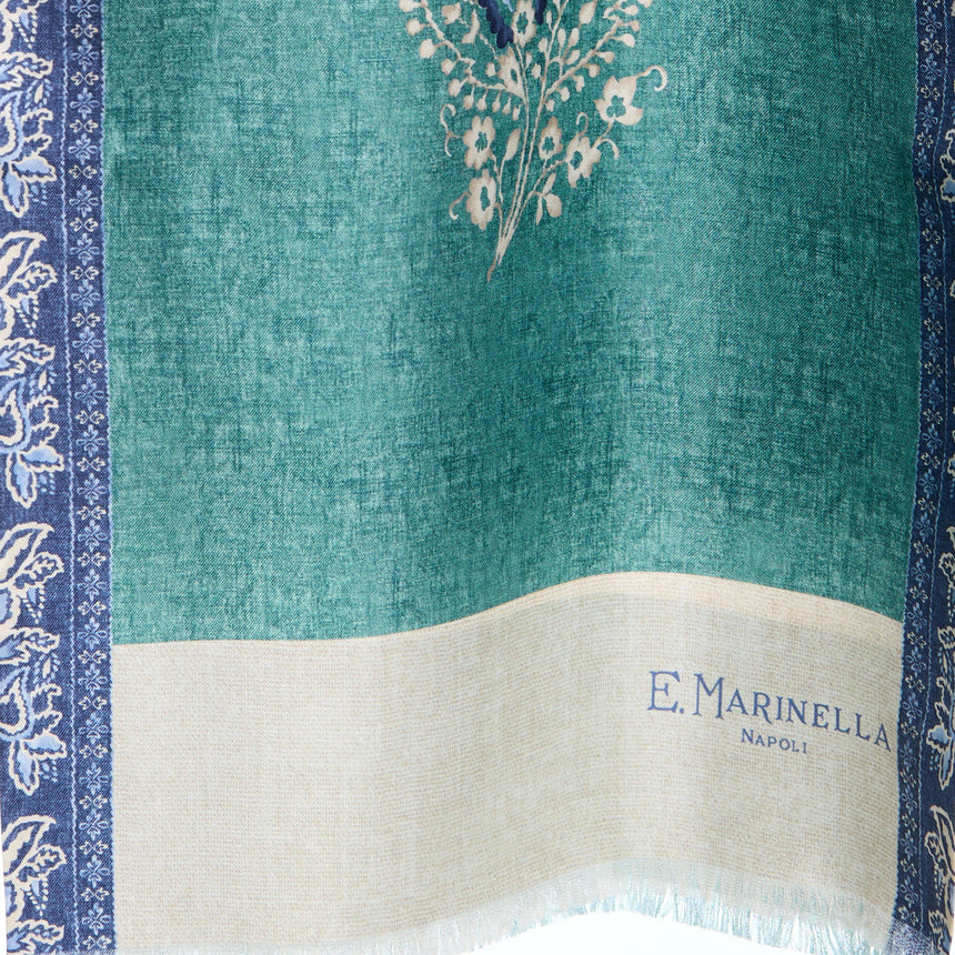SCIARPA TUBOLARE VERDE IN SETA TWILL