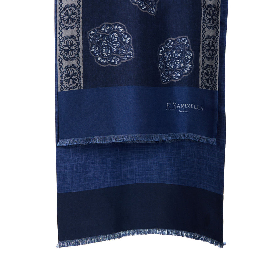 SCIARPA TUBOLARE BLU SCURO IN SETA TWILL