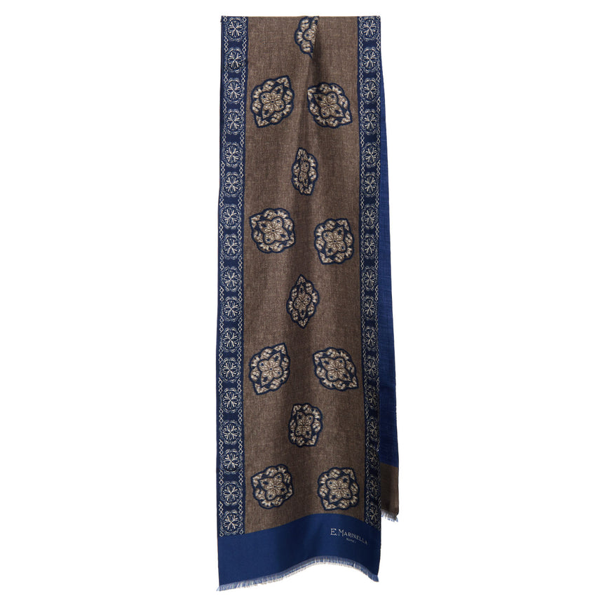 SCIARPA TUBOLARE MARRONE SCURO IN SETA TWILL