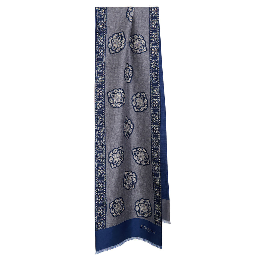 SCIARPA TUBOLARE GRIGIO SCURO IN SETA TWILL
