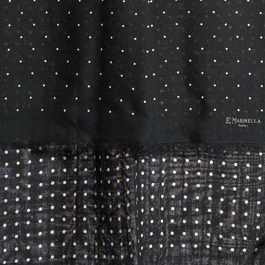 BLACK WOOL AND SILK SCARF