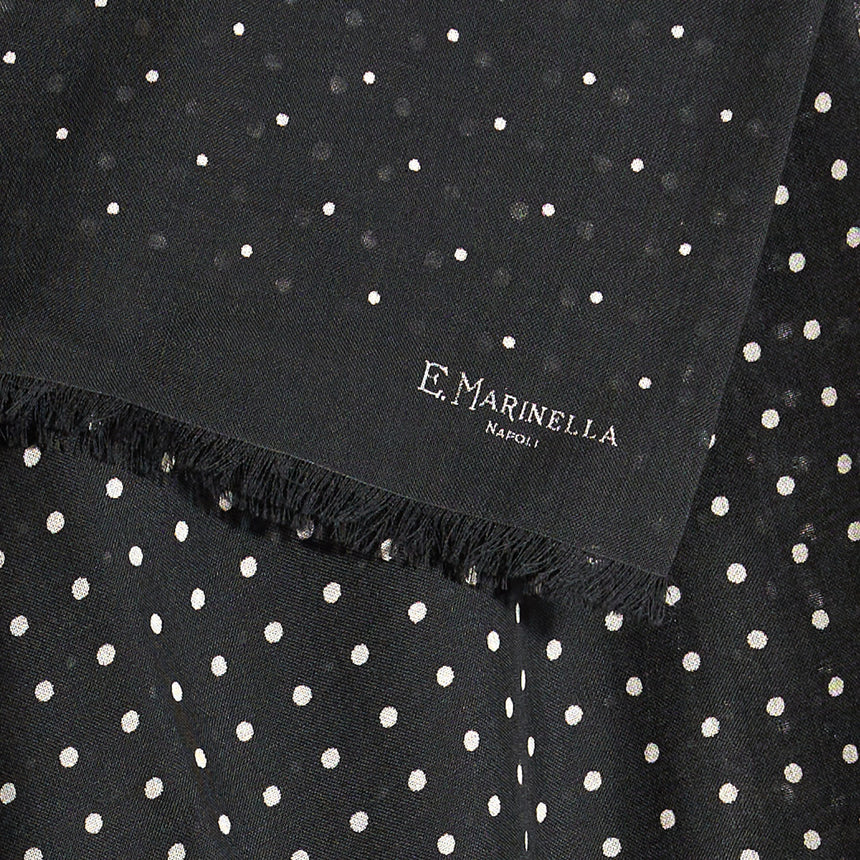BLACK WOOL AND SILK SCARF