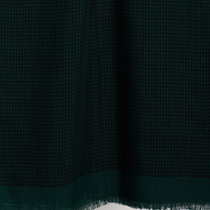 DARK GREEN WOOL AND SILK SCARF