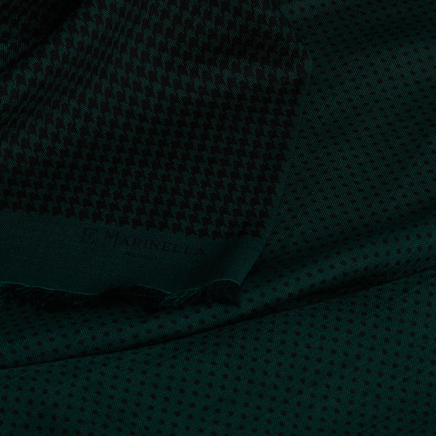 DARK GREEN WOOL AND SILK SCARF