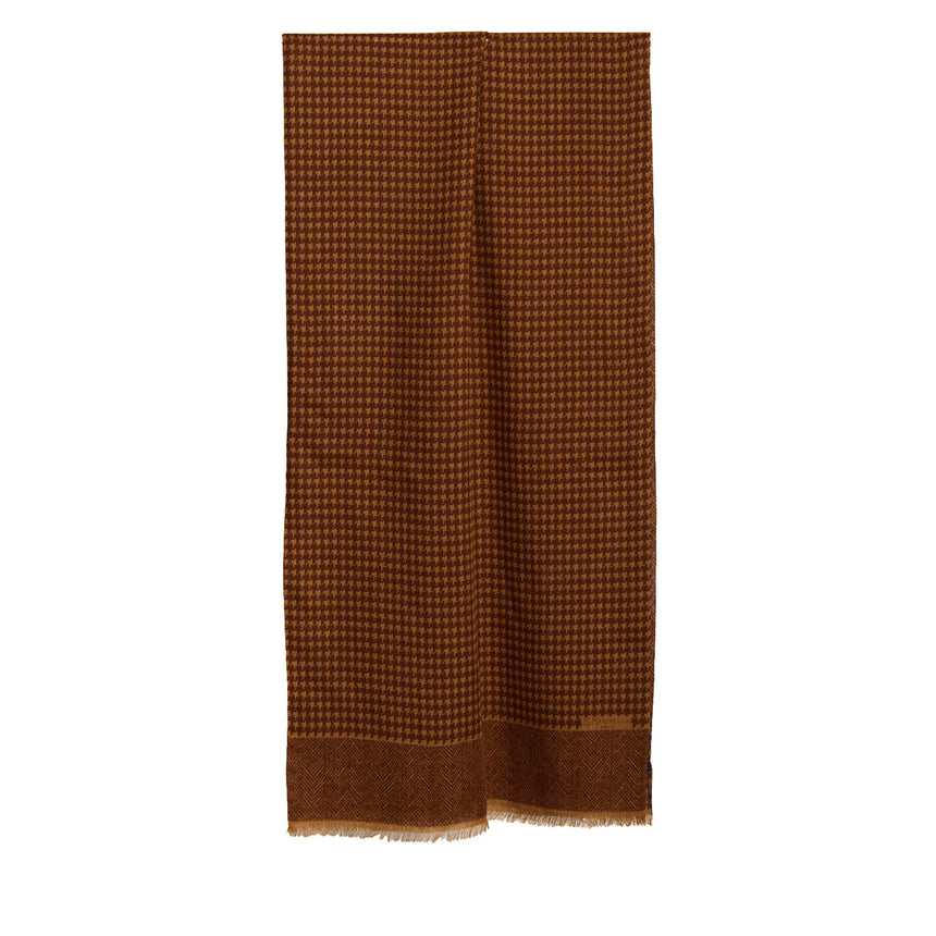 LIGHT BROWN WOOL AND SILK SCARF