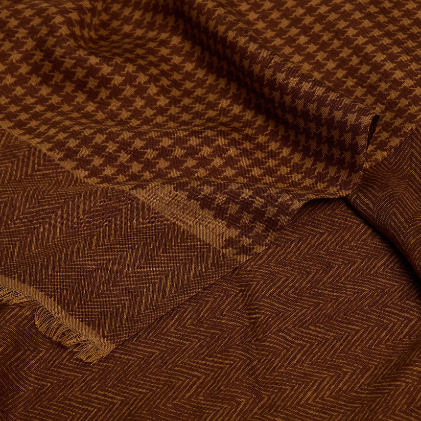 LIGHT BROWN WOOL AND SILK SCARF