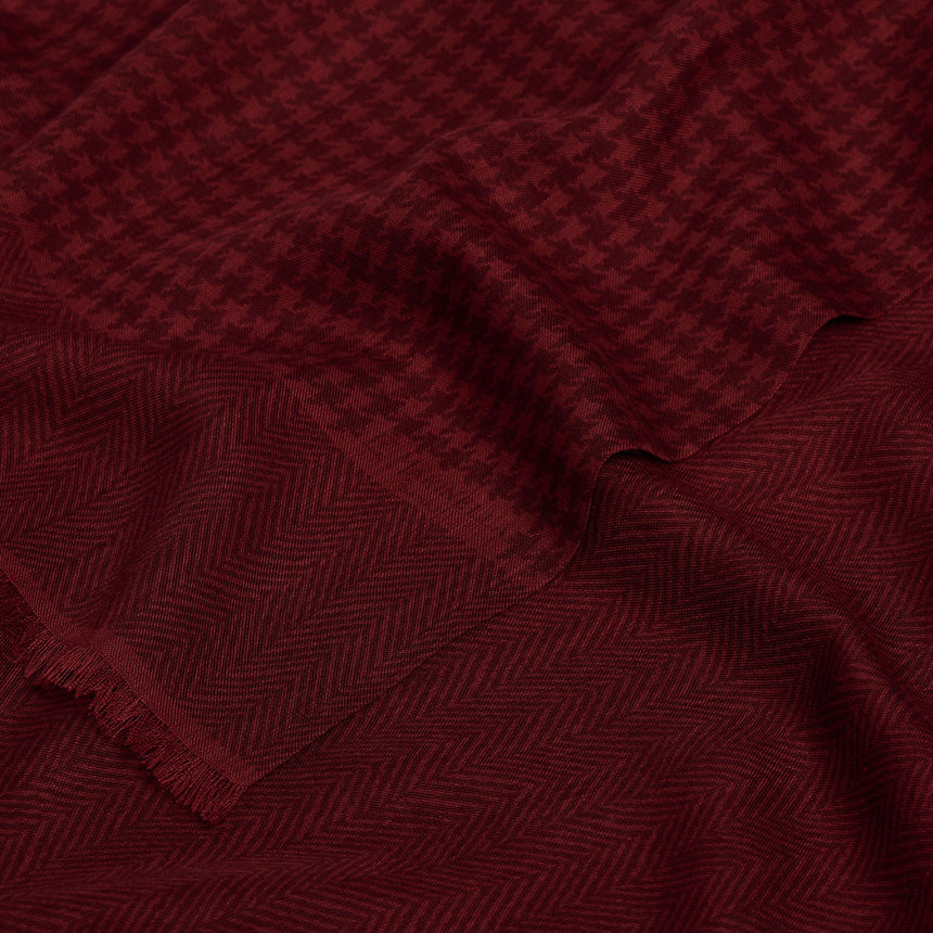 BURGUNDY WOOL AND SILK SCARF