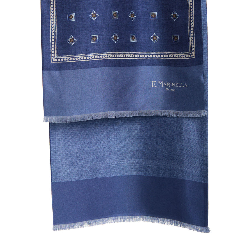 SCIARPA TUBOLARE BLU IN SETA TWILL