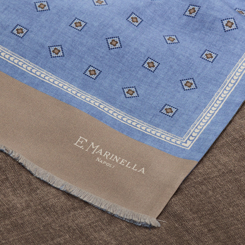 SCIARPA TUBOLARE AZZURRO POLVERE IN SETA TWILL