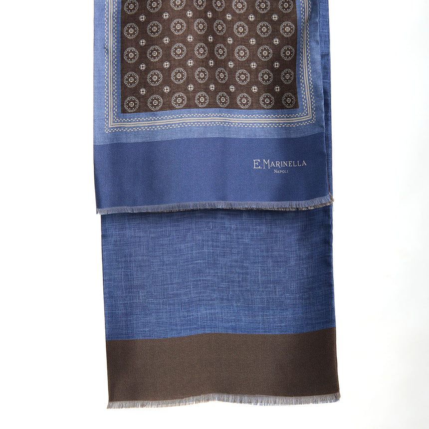 SCIARPA TUBOLARE MARRONE IN SETA TWILL