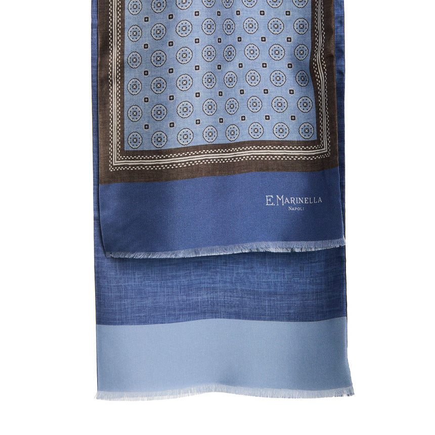 SCIARPA TUBOLARE AZZURRA IN SETA TWILL