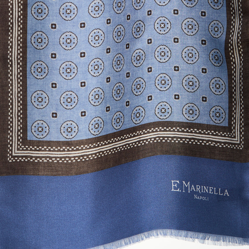 SCIARPA TUBOLARE AZZURRA IN SETA TWILL