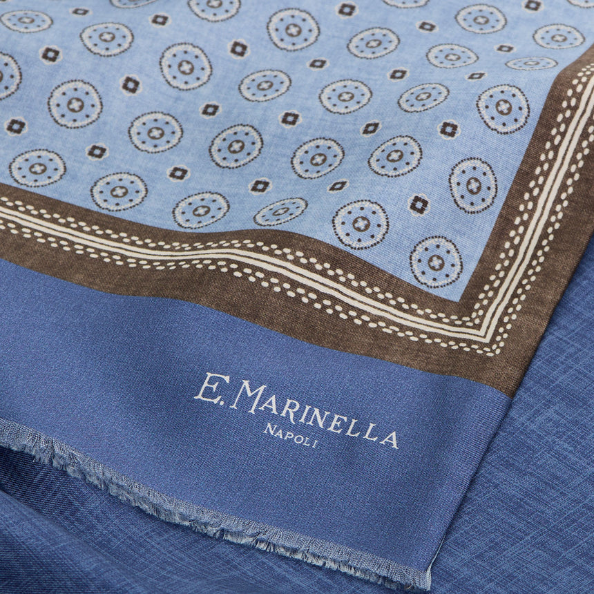 SCIARPA TUBOLARE AZZURRA IN SETA TWILL