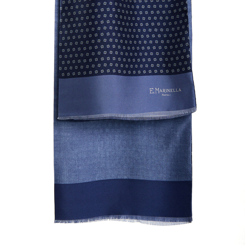 SCIARPA TUBOLARE BLU SCURO IN SETA TWILL