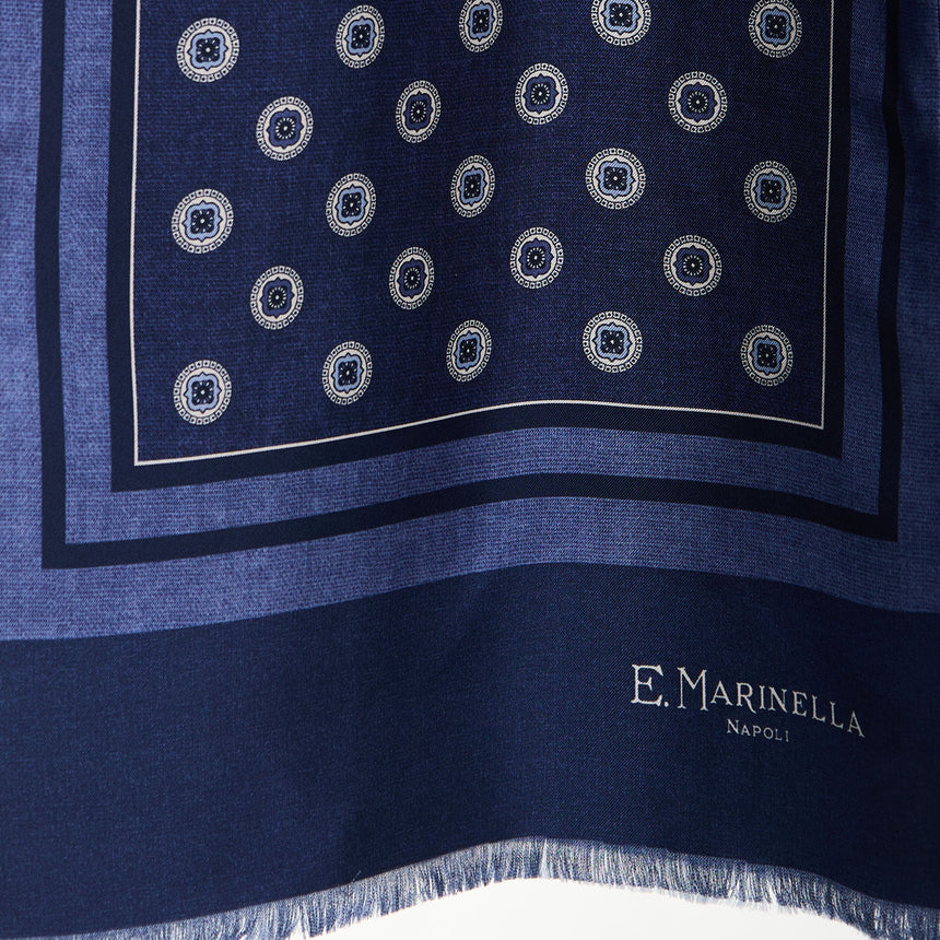 DARK BLUE DOUBLE SILK SCARF