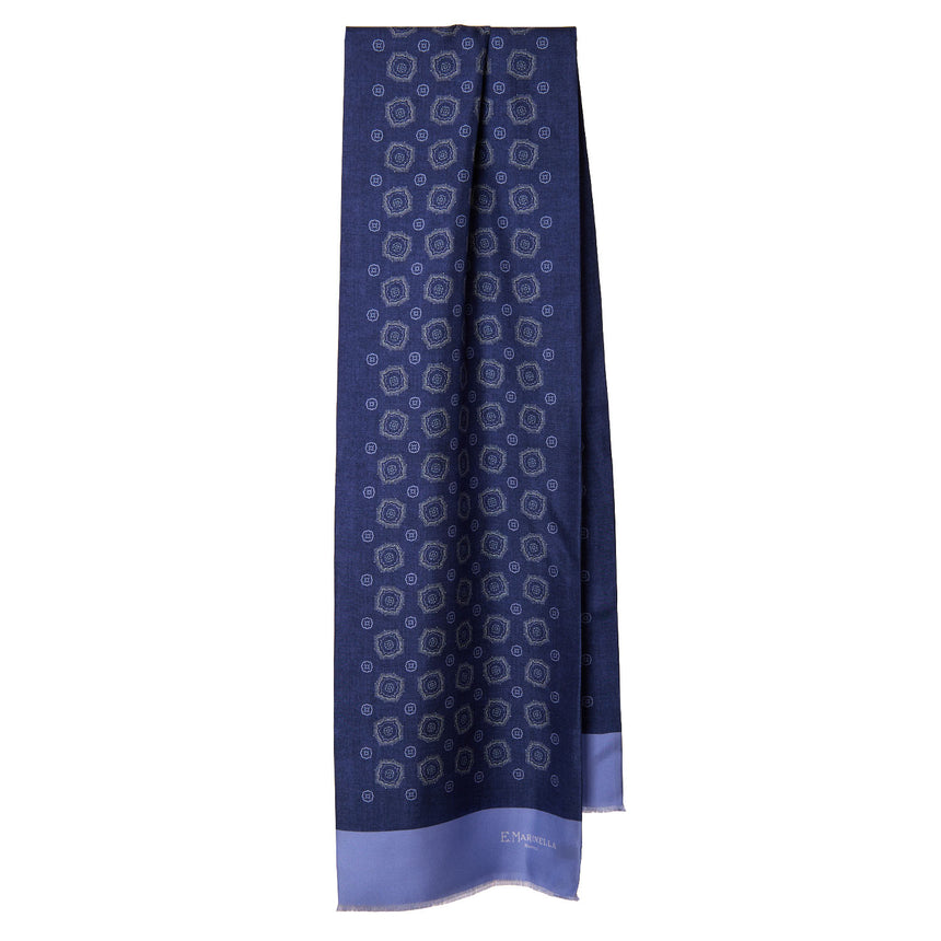 SCIARPA TUBOLARE BLU SCURO IN SETA TWILL